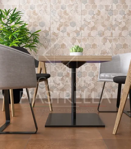 Pavimrnti e rivestimenti in gres porcellanato geometrico