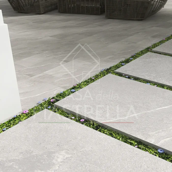 piastrelle in gres porcellanato effetto pietra colore grigio perla, le ceramiche di sassuolo, casa della piastrella