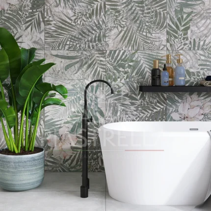 piastrelle decoro floreale in gres porcellanato per rivestimento bagno e cucina