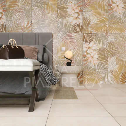 piastrelle decoro floreale in gres porcellanato per rivestimento bagno e cucina