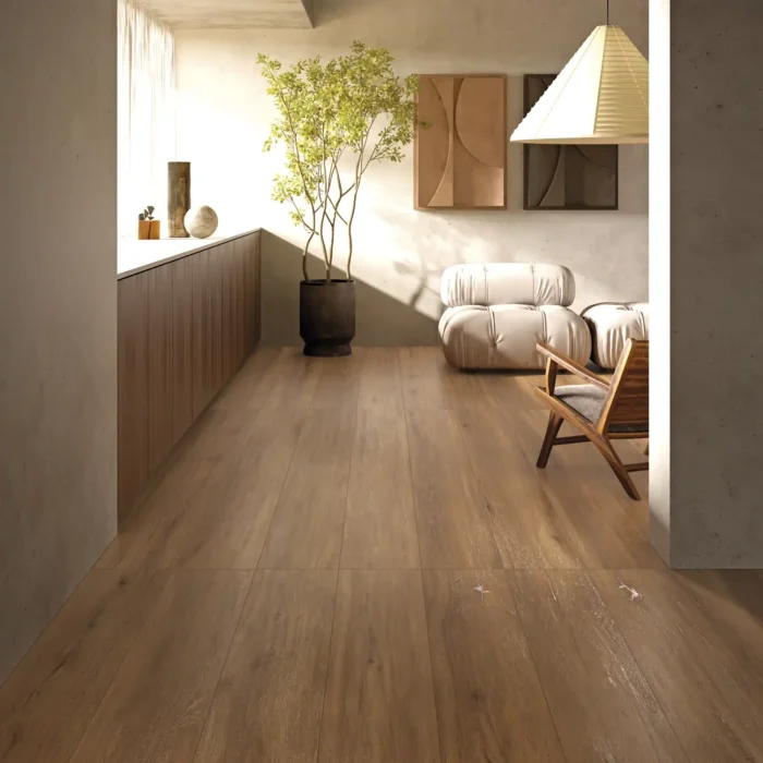 Piastrella in gres porcellanato effetto legno