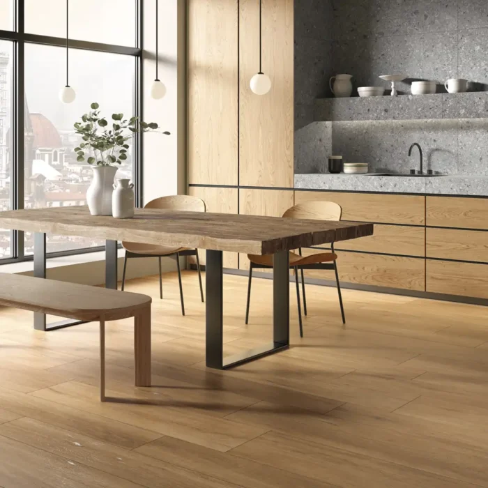 Piastrella in gres porcellanato effetto legno