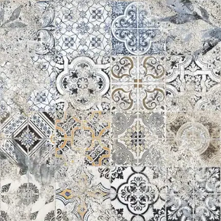 Piastrelle in gres porcellanato effetto decoro per rivestimenti. Adatto per l’uso interno, come il bagno e cucina. Preventivi gratuiti e prezzi fabbrica.