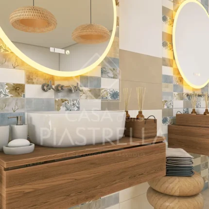 Piastrella in bicottura 25x60 cm per rivestimento bagno e cucina, ceramiche sassuolo