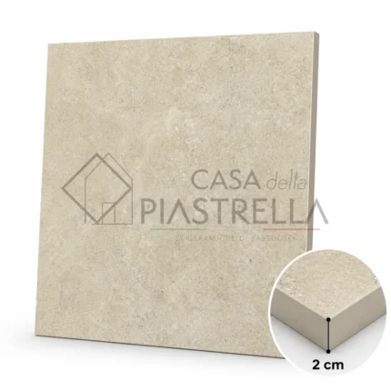Pavimento gres effetto pietra beige spessore 20 mm per esterno