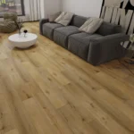 Pavimento SPC Honey effetto legno in soggiorno moderno luminoso