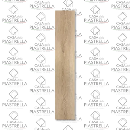 Pavimento SPC effetto legno Sand rovere chiaro beige formato 22,8x122 cm