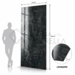 Grande lastra in gres porcellanato levigato effetto onice nero 120x280 cm spessore 6 mm