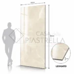 Grande lastra in gres porcellanato levigato effetto onice beige 120x280 cm spessore 6 mm