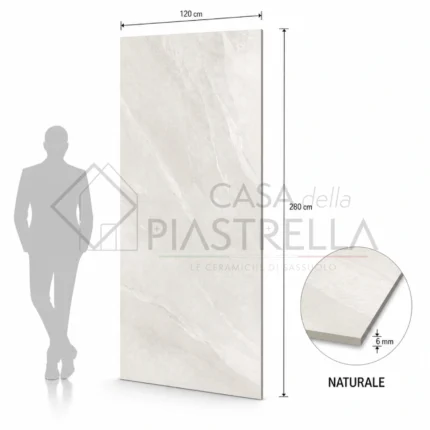 Lastra grande formato gres effetto pietra avorio 120x280